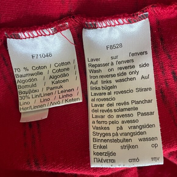 Lacoste Red Striped Cotton/Linen Blend Dress w/pockets-Size 36 (US 4) - Picture 8 of 15